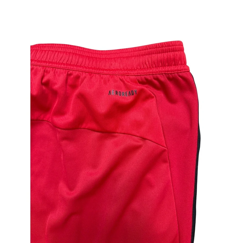 Adidas Mens Primeblue Aeroready Athletic Training Shorts Red Black 3 Stripe 2XL